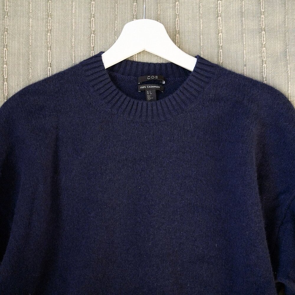 COS Navy Blue Cashmere Crewneck Sweater S